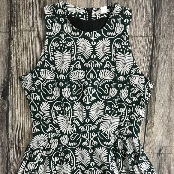 H&M Green Cream Sleeveless Aline Dress 8 4 S Small - Picture 4 of 7
